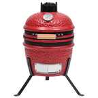 2 en 1 Barbacoa ahumadora Kamado de cerámica rojo 56 cm