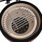 2 en 1 Barbacoa ahumadora Kamado de cerámica rojo 56 cm