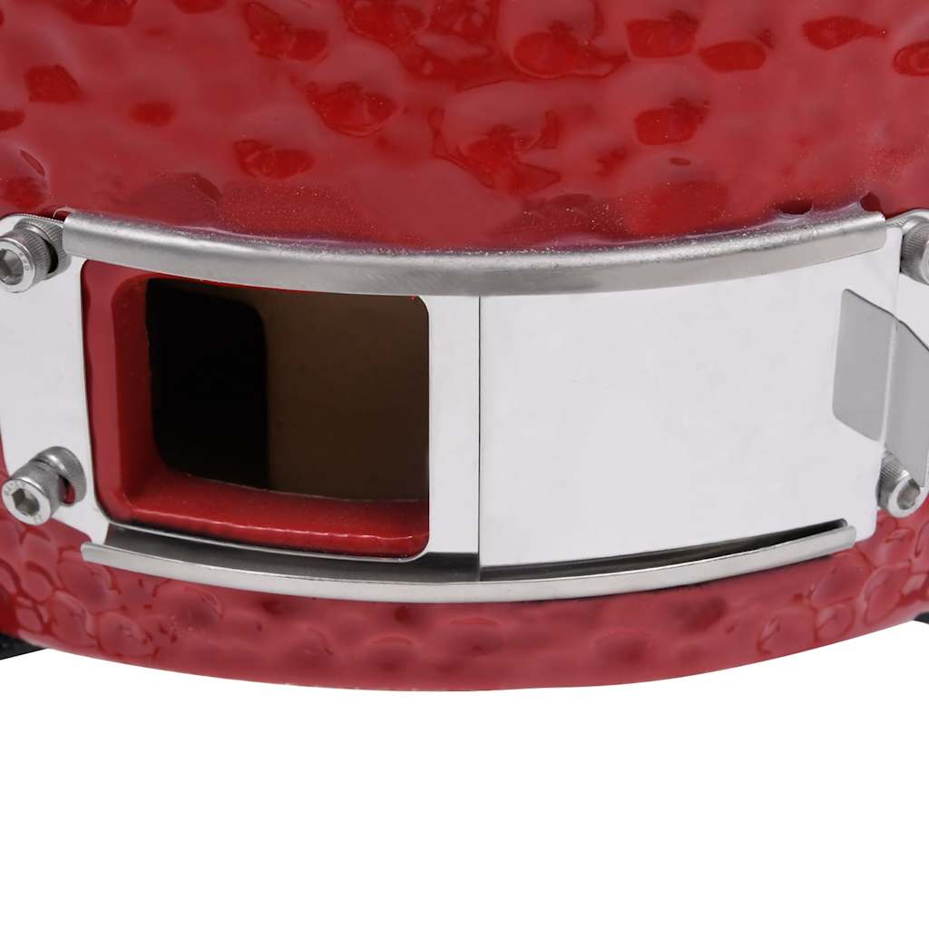 2 en 1 Barbacoa ahumadora Kamado de cerámica rojo 56 cm