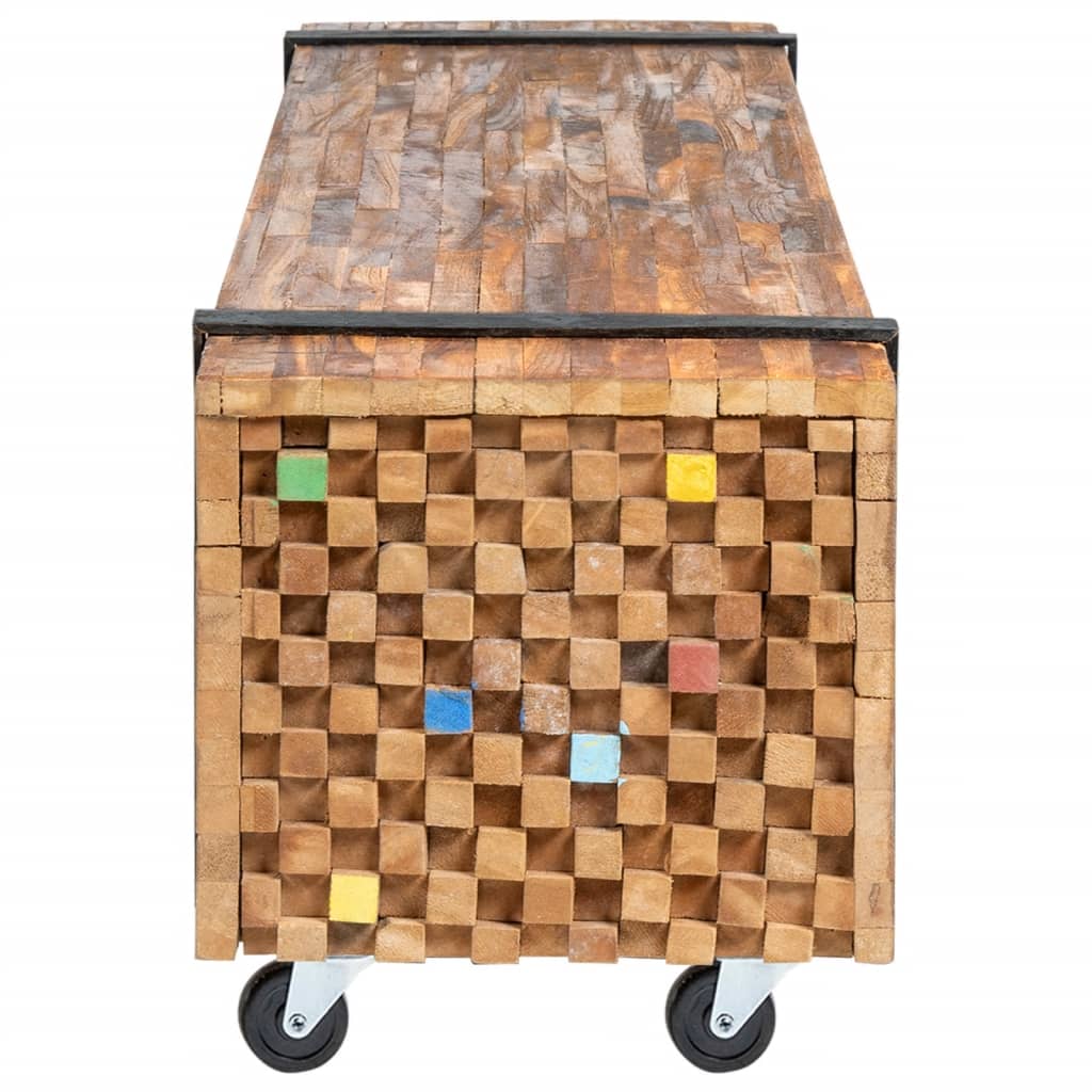 Mueble para TV madera teca macizo 110x30x32,5 cm