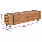 Mueble para TV madera teca macizo 110x30x32,5 cm