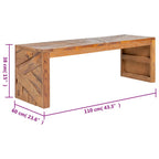 Mueble para TV madera macizo teca 110x60x38 cm