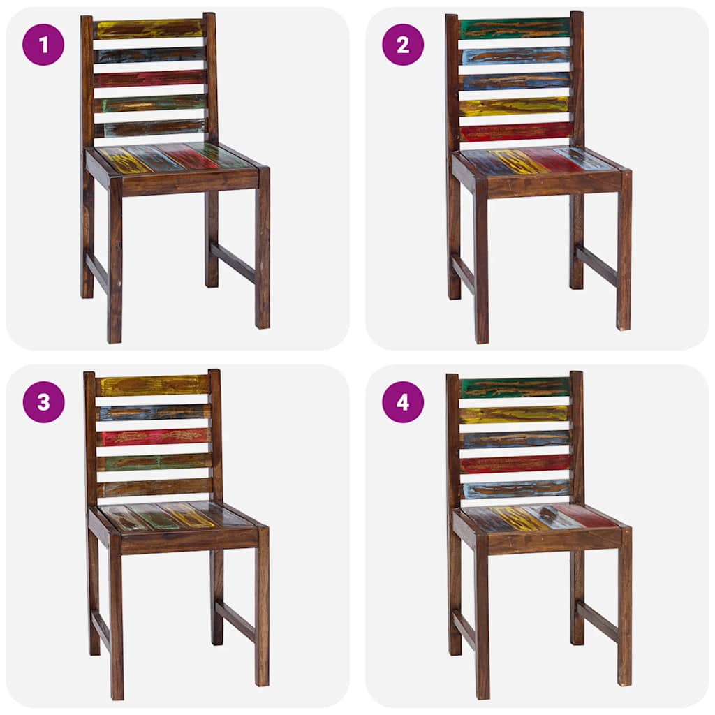 Sillas de comedor 2 unidades madera maciza reciclada