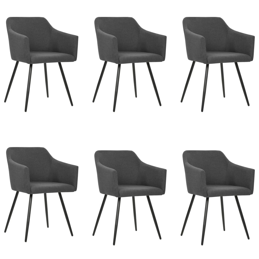 323094 Dining Chairs 2 pcs Dark Grey Fabric