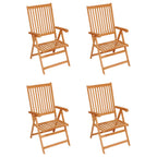 Sillas de jardín 4 uds madera maciza de teca con cojines beige