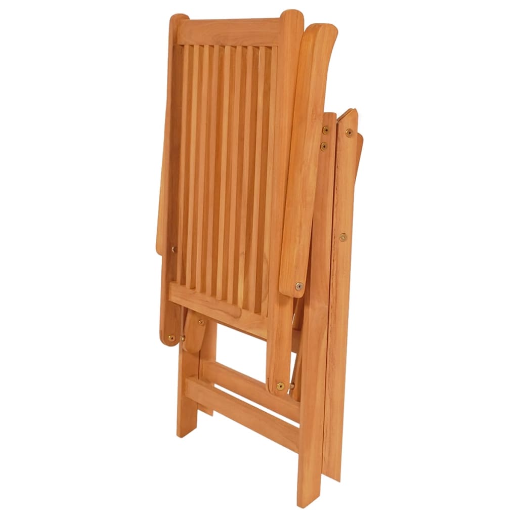 Sillas de jardín 4 uds madera de teca con cojines azul royal