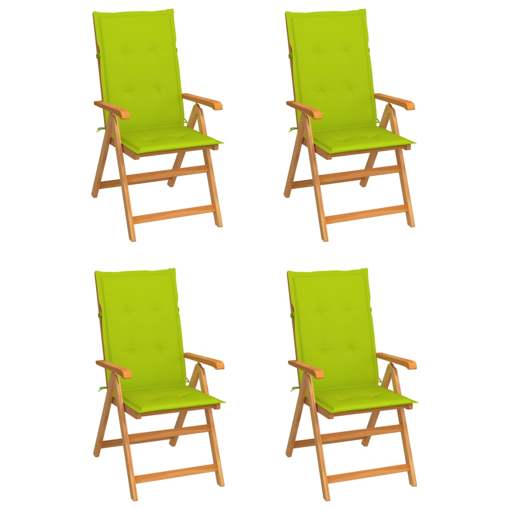 Garden chairs 4 pcs teak wood with royal blue cushions