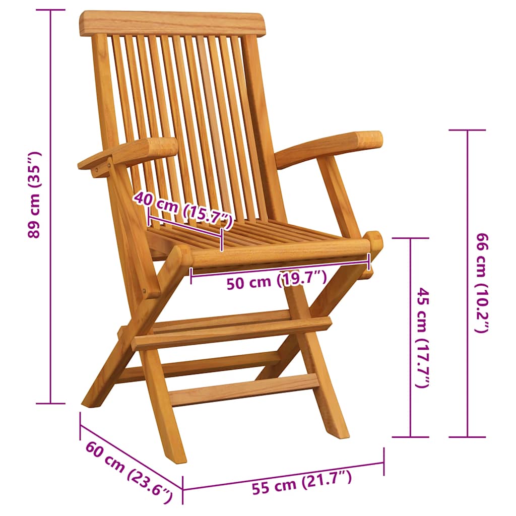 Sillas de jardín 4 uds madera maciza de teca con cojines beige