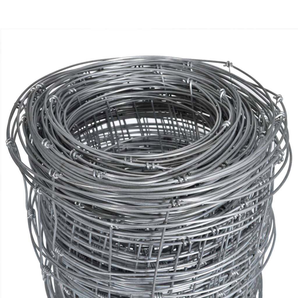 Valla de jardín de acero galvanizado plateado 50x1,6 m