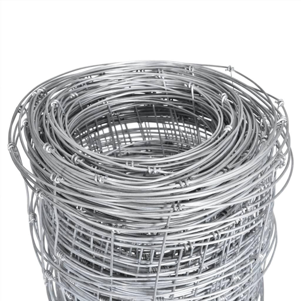 Valla de jardín de acero galvanizado plateado 50x1,25 m