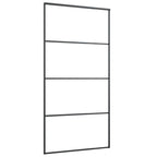 Aluminum and ESG black glass sliding door 102.5x205 cm