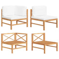 Set de muebles de jardín 2 pzas madera de teca y cojines crema