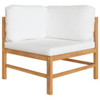 Set de muebles de jardín 2 pzas madera de teca y cojines crema
