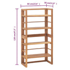 Estantería de madera maciza de teca 60x30x120 cm