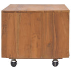 Mueble de TV con ruedas madera maciza de teca 80x50x42 cm