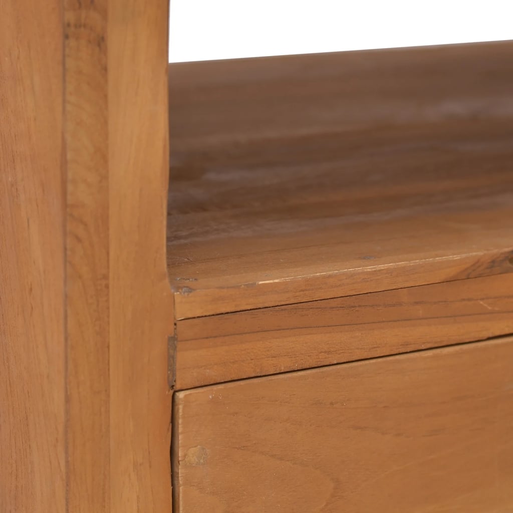 Mueble de TV con ruedas madera maciza de teca 80x50x42 cm