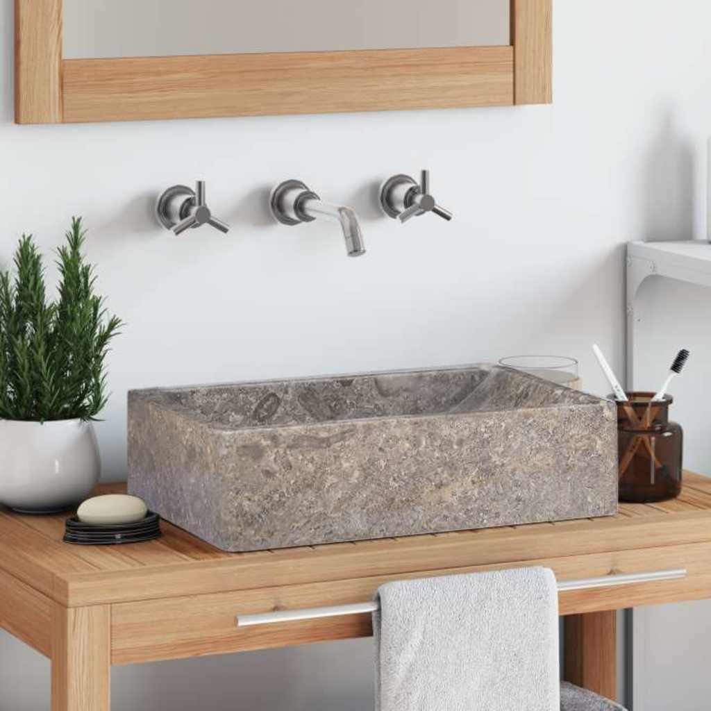 Lavabo de mármol crema 40x12 cm