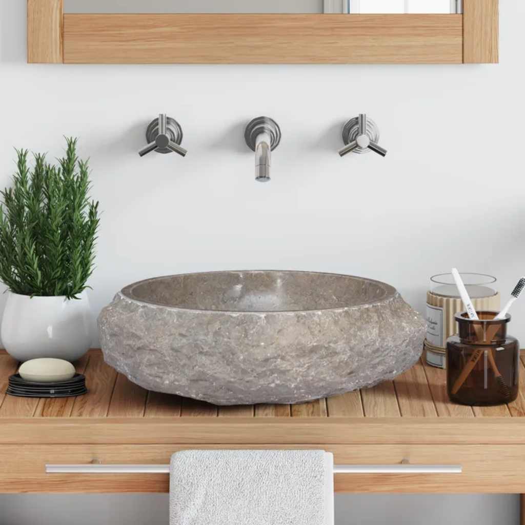 Lavabo gris mármol Ø40x12 cm