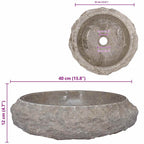 Lavabo gris mármol Ø40x12 cm