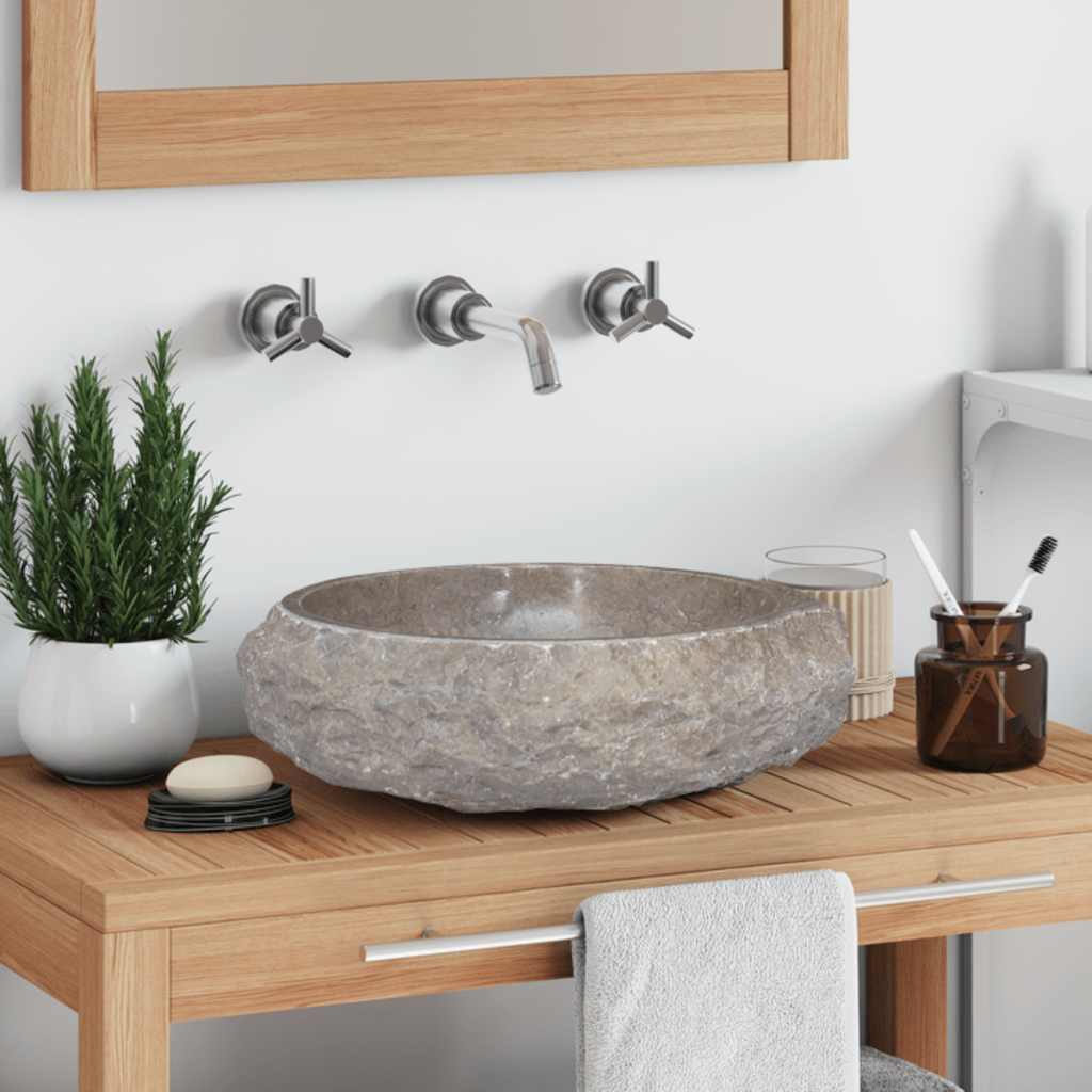 Lavabo gris mármol Ø40x12 cm