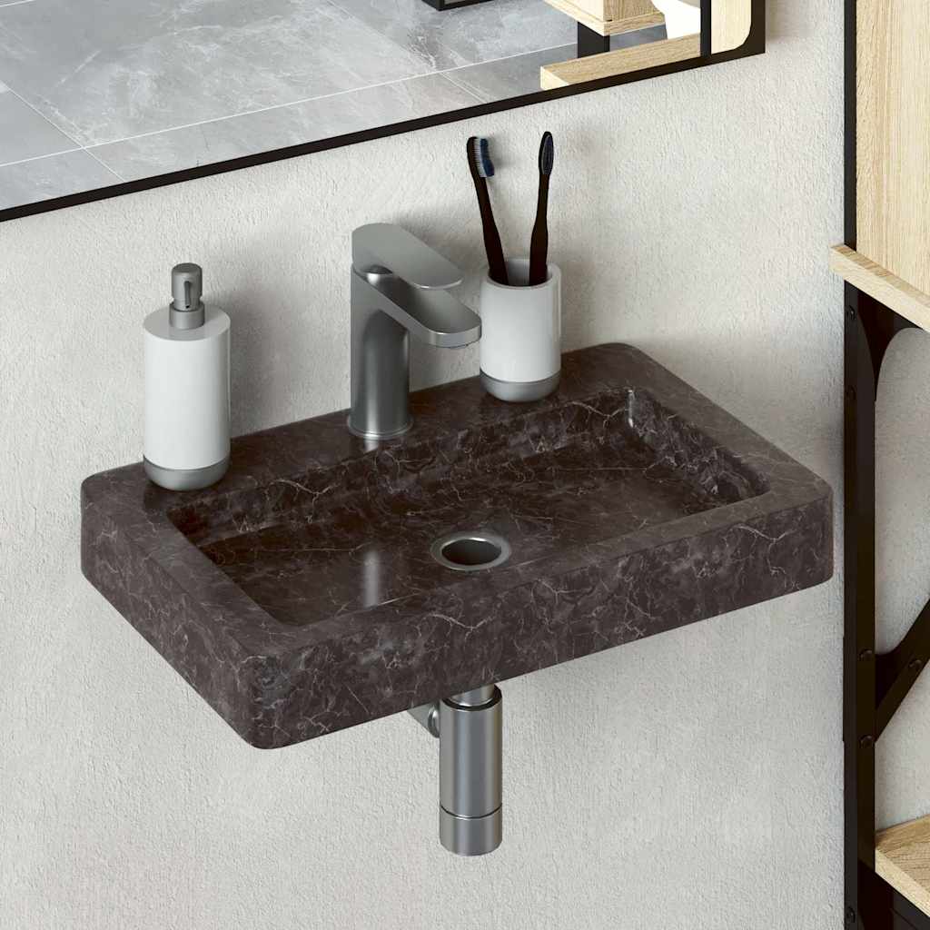 Lavabo de pared mármol crema 38x24x6,5 cm