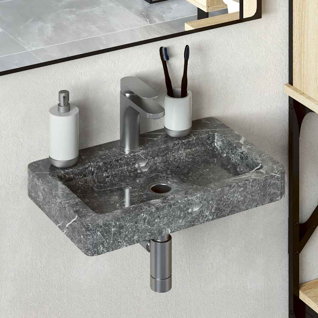 Lavabo de pared mármol crema 38x24x6,5 cm