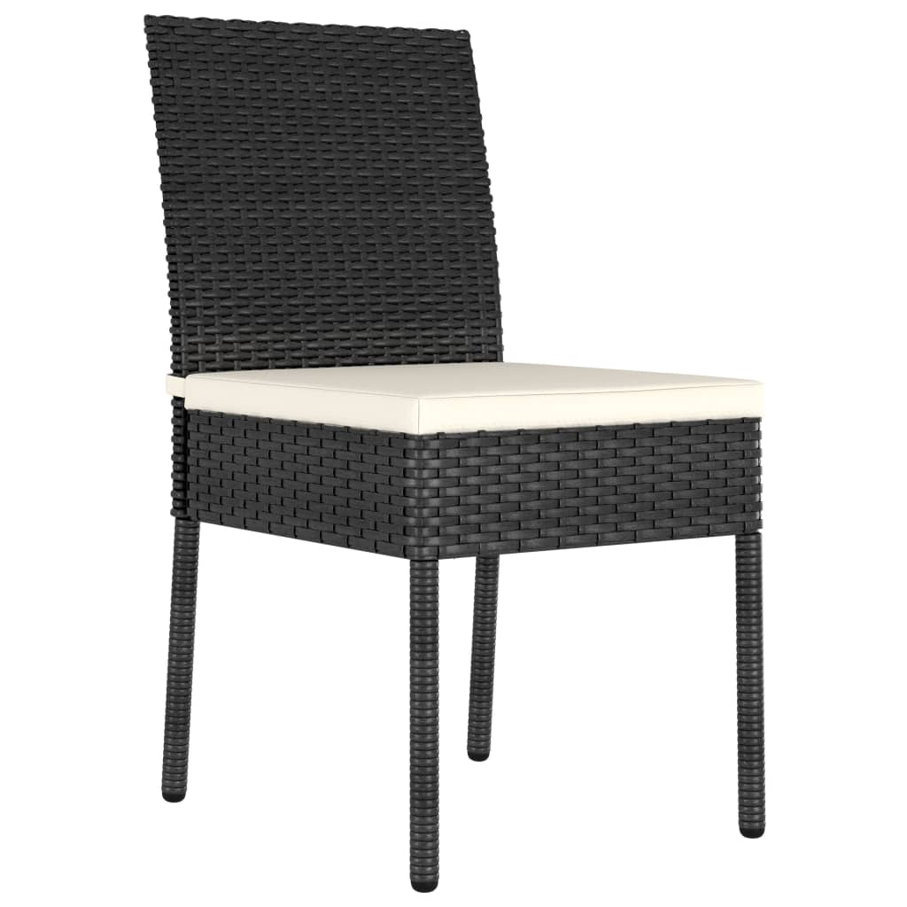 Conjunto de comedor de jardín 3 piezas ratán sintético negro