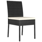 Conjunto de comedor de jardín 3 piezas ratán sintético negro