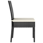 Conjunto de comedor de jardín 3 piezas ratán sintético negro