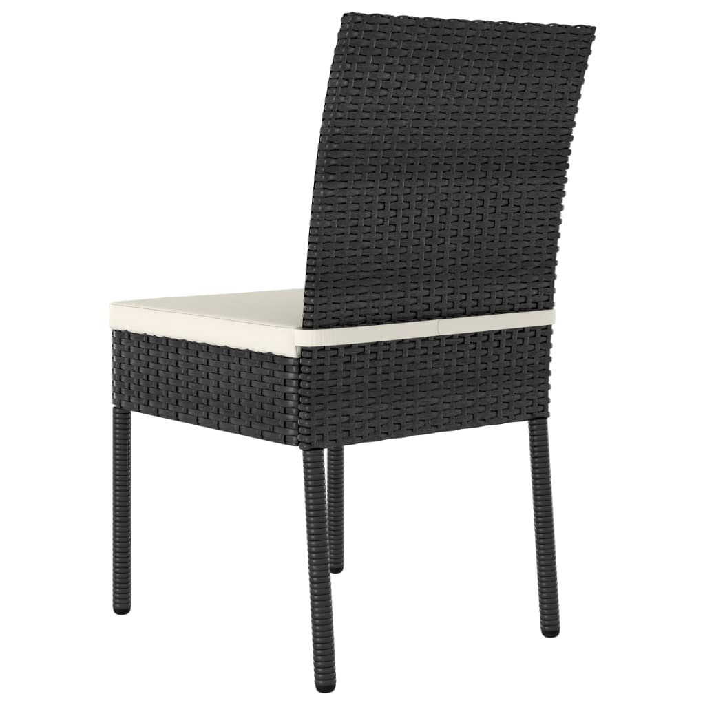 Conjunto de comedor de jardín 3 piezas ratán sintético negro