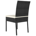 Conjunto de comedor de jardín 3 piezas ratán sintético negro