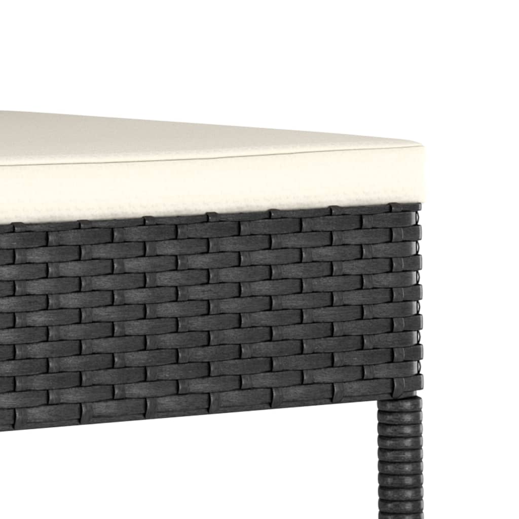 Conjunto de comedor de jardín 3 piezas ratán sintético negro