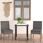 Conjunto de comedor de jardín 3 piezas ratán sintético negro