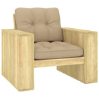 Silla de jardín cojines verde brillante madera pino impregnada