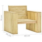 Silla de jardín cojines verde brillante madera pino impregnada