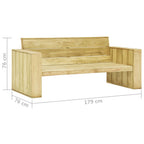 Set de sofás jardín 2 piezas con cojines madera pino impregnada
