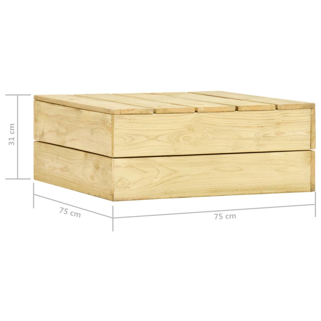Set de sofás jardín 2 piezas con cojines madera pino impregnada