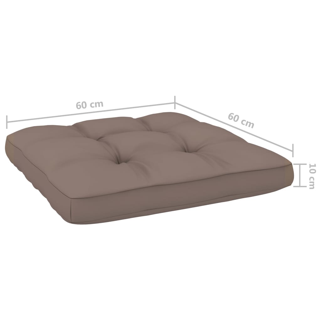 Silla de jardín cojines 2 uds gris taupe madera pino impregnada