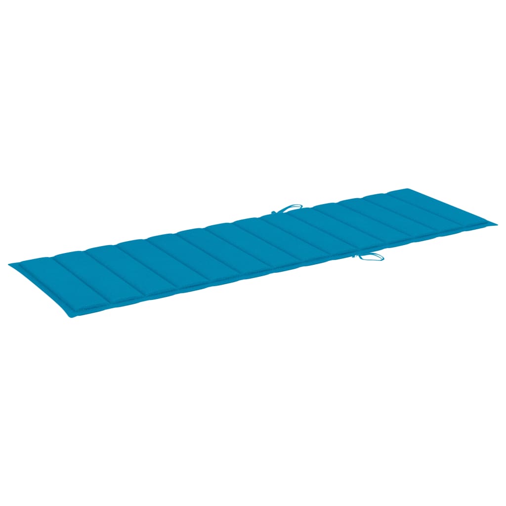 Tumbona con cojín azul madera de pino impregnada