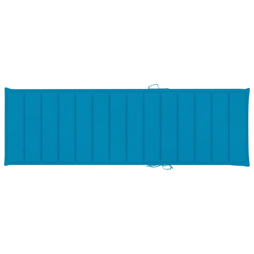 Tumbona con cojín azul madera de pino impregnada