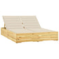 Tumbona doble y cojines beige madera pino impregnada