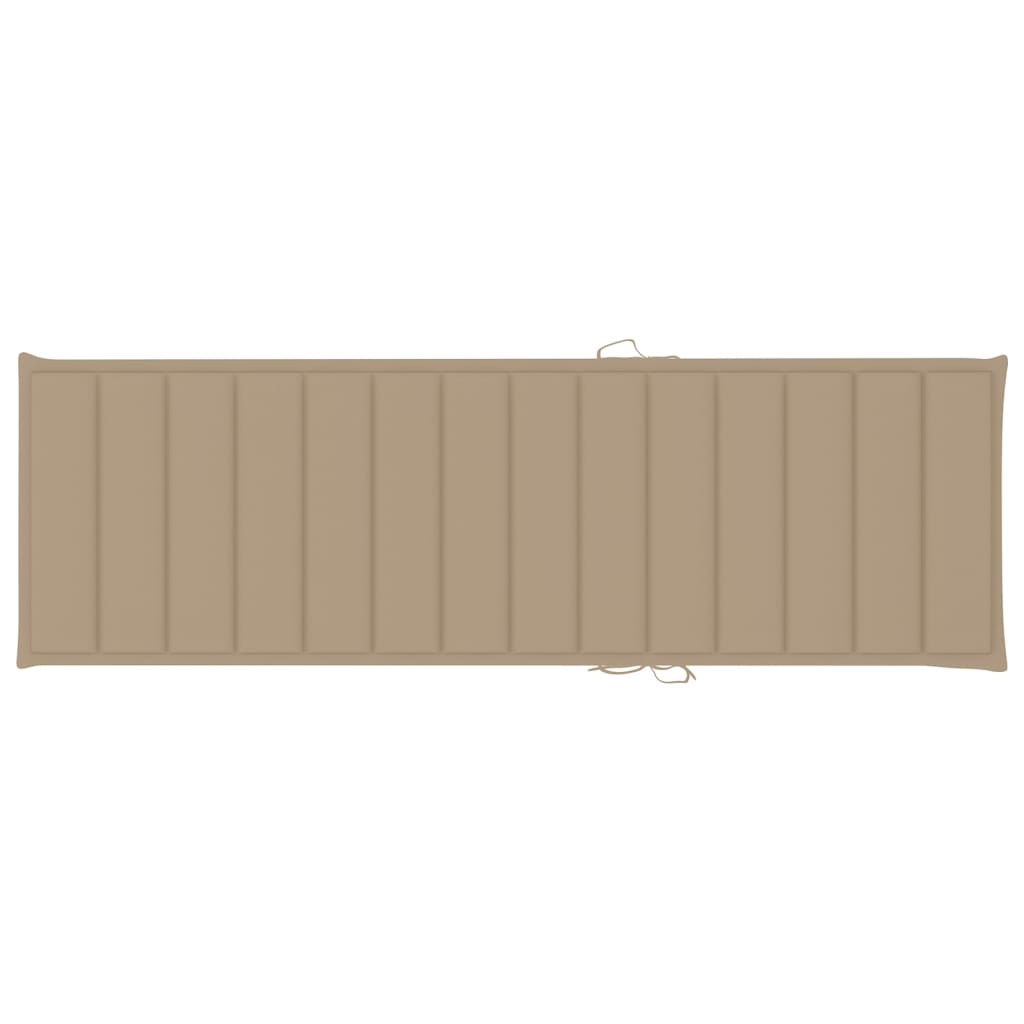 Tumbona doble y cojines beige madera pino impregnada