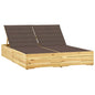 Tumbona doble y cojines beige madera pino impregnada