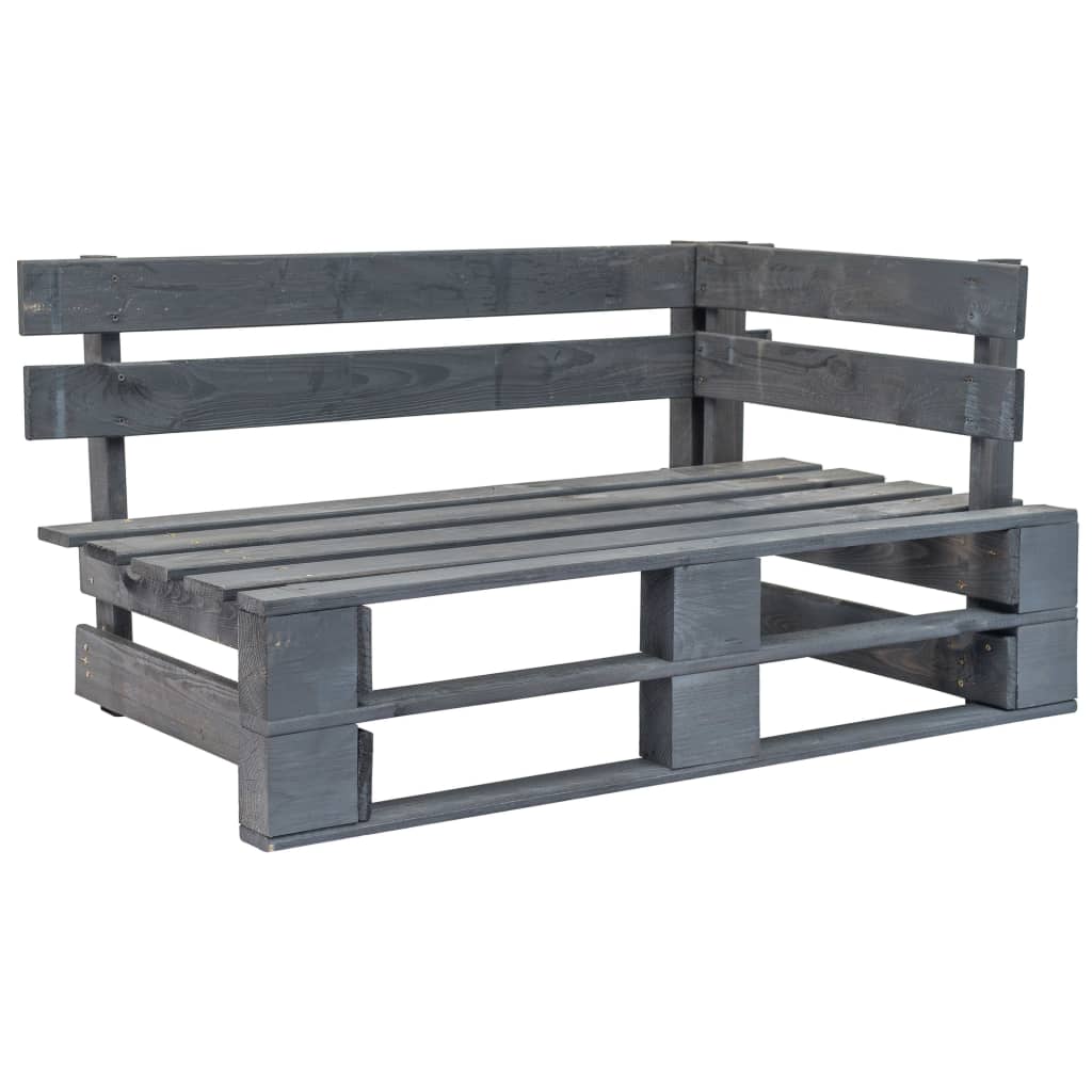 Sofá de palets 2 plazas cojines gris madera de pino impregnada