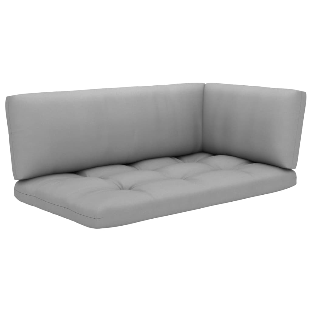 Sofá de palets 2 plazas cojines gris madera de pino impregnada