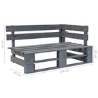Sofá de palets 2 plazas cojines gris madera de pino impregnada