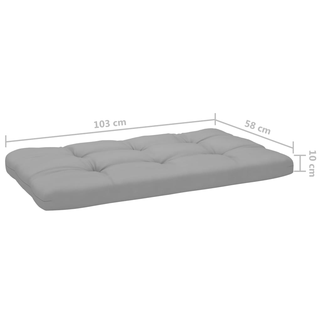 Sofá de palets 2 plazas cojines gris madera de pino impregnada