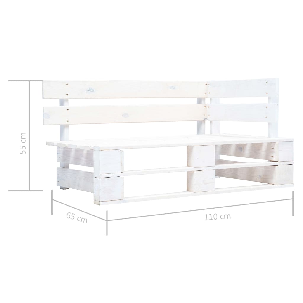 Muebles de palés 4 pzas y cojines madera pino impregnada blanco