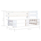 Muebles de palés 4 pzas y cojines madera pino impregnada blanco