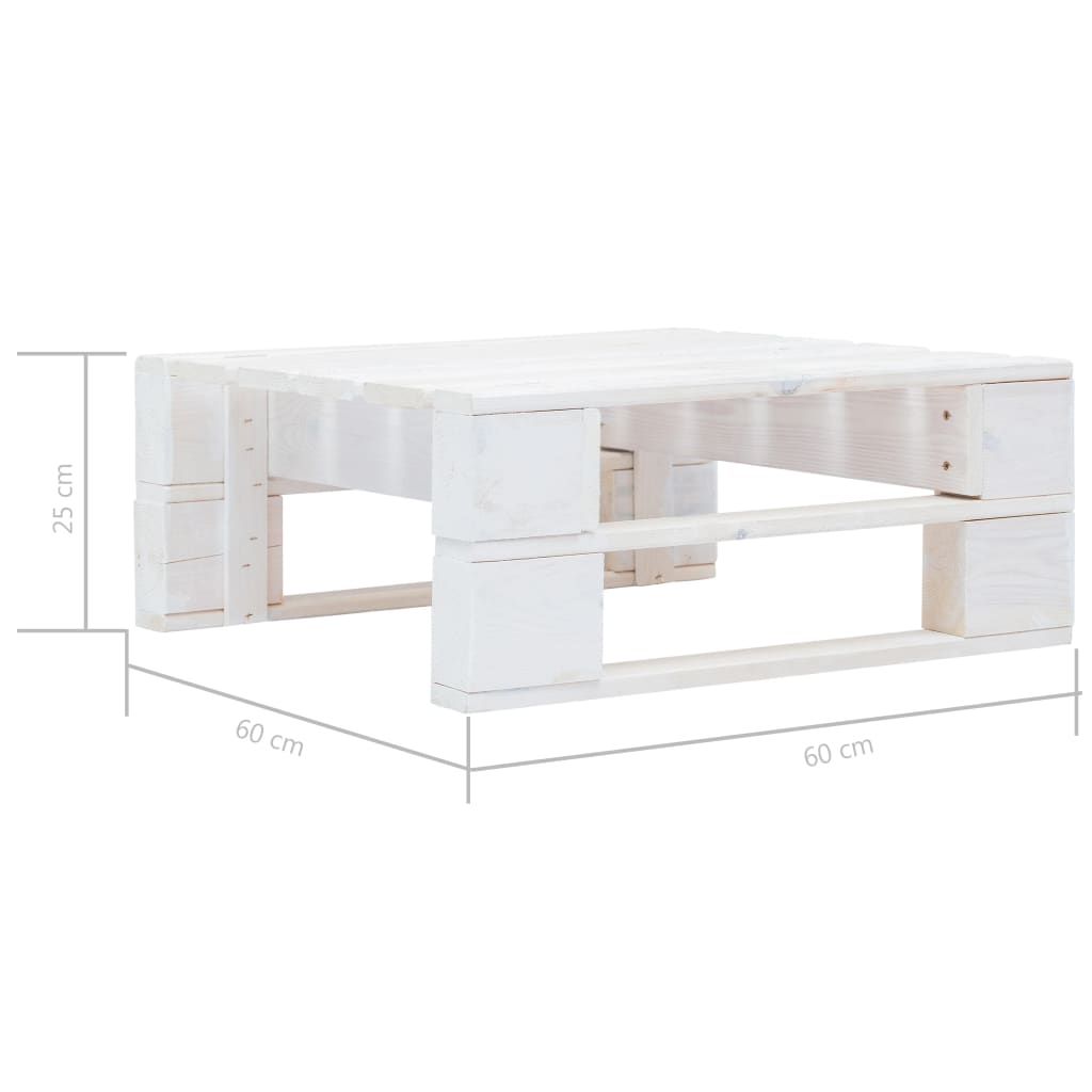 Muebles de palés 4 pzas y cojines madera pino impregnada blanco